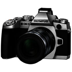 Olympus OM-D E-M1 Compact System Camera with 12-50mm Lens, HD 1080p, 16.3MP, Wi-Fi, EVF, 3 LCD Screen Black & Silver